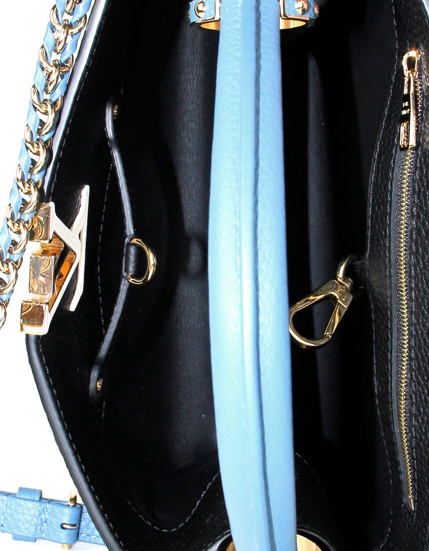 Louis Vuitton LIKE NEW Black/ General Blue Capucines BB Crossbody Bag 1