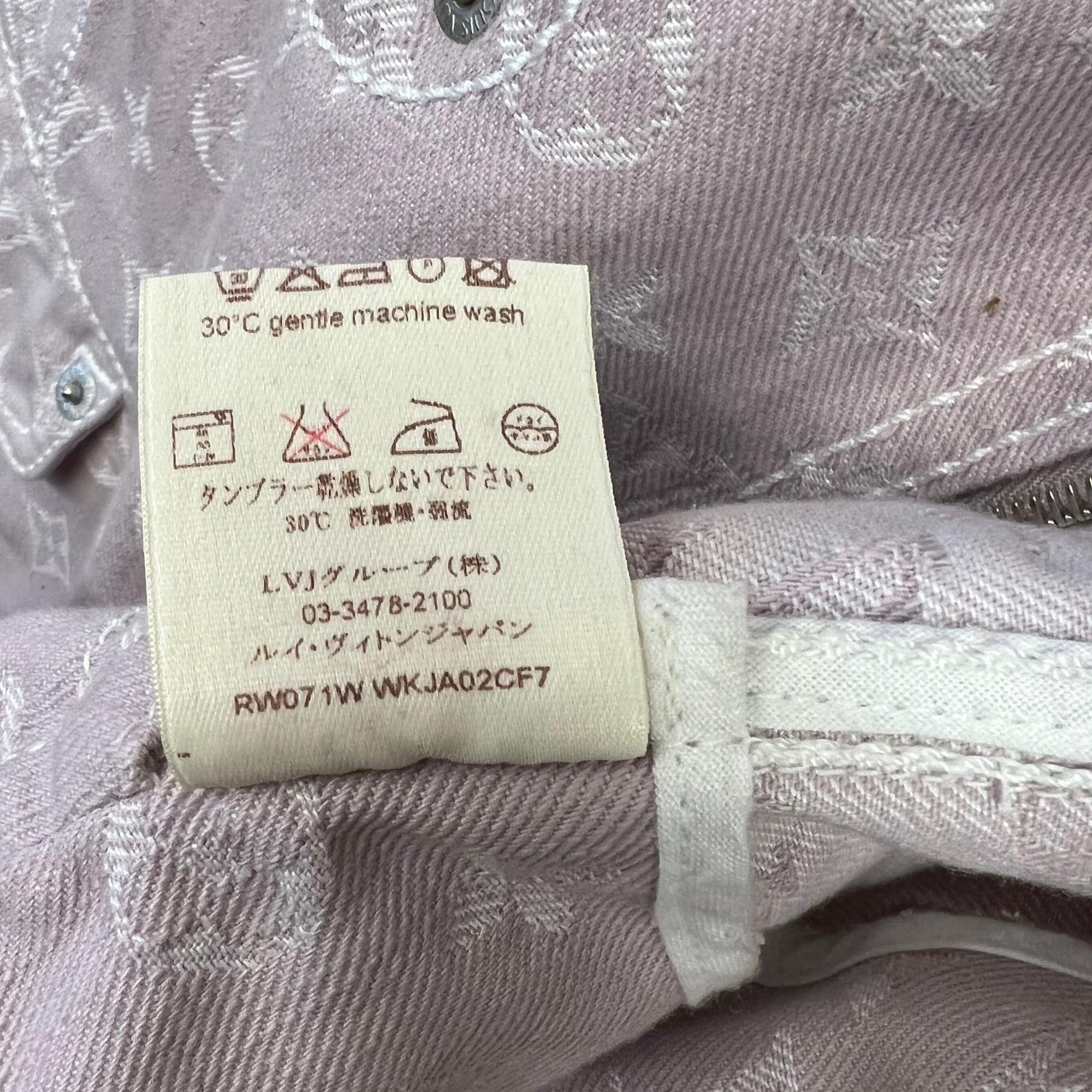 Louis Vuitton Lilac Monogram Denim Biker Jacket 2007 (Medium) In Good Condition In Montreal, Quebec