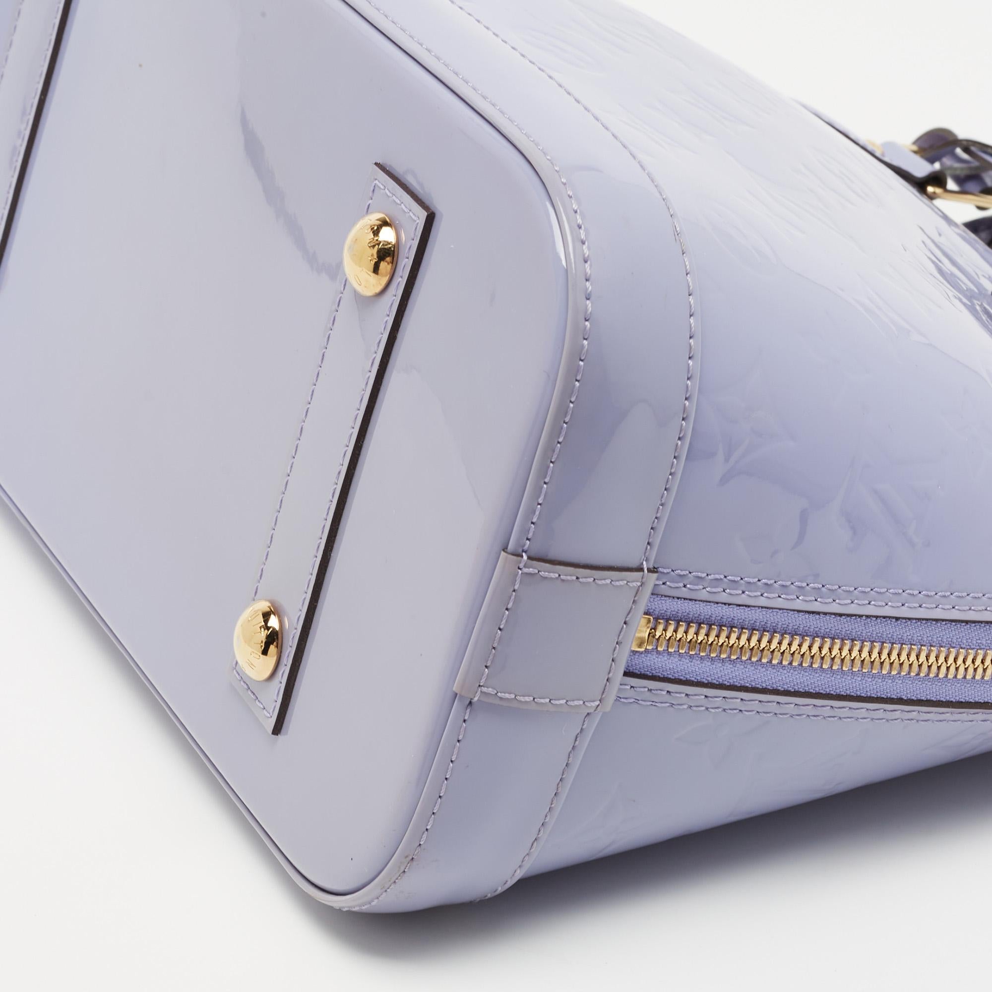 Louis Vuitton Lilac Monogram Vernis Leather Alma PM Bag 6