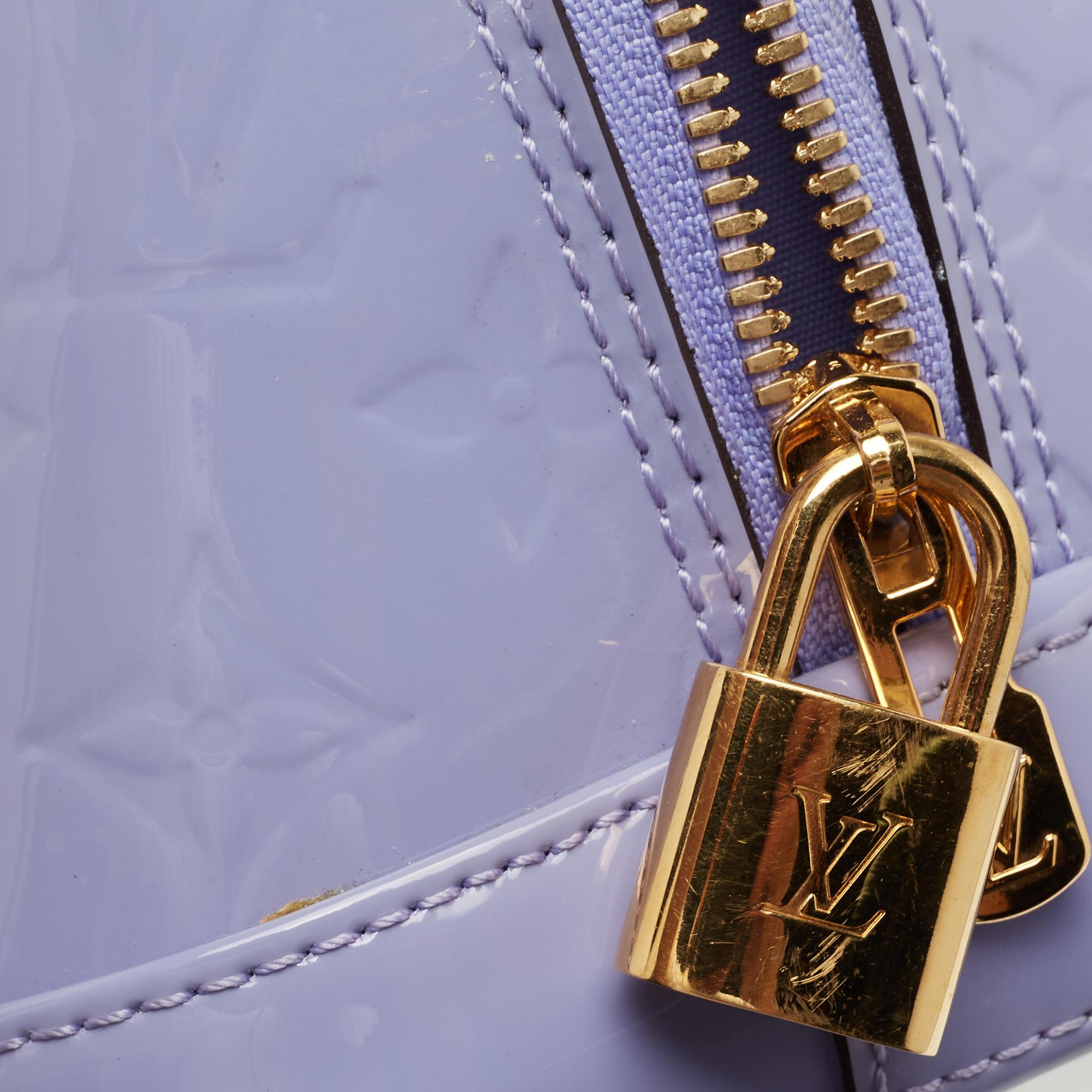 Louis Vuitton Lilac Monogram Vernis Leather Alma PM Bag 9