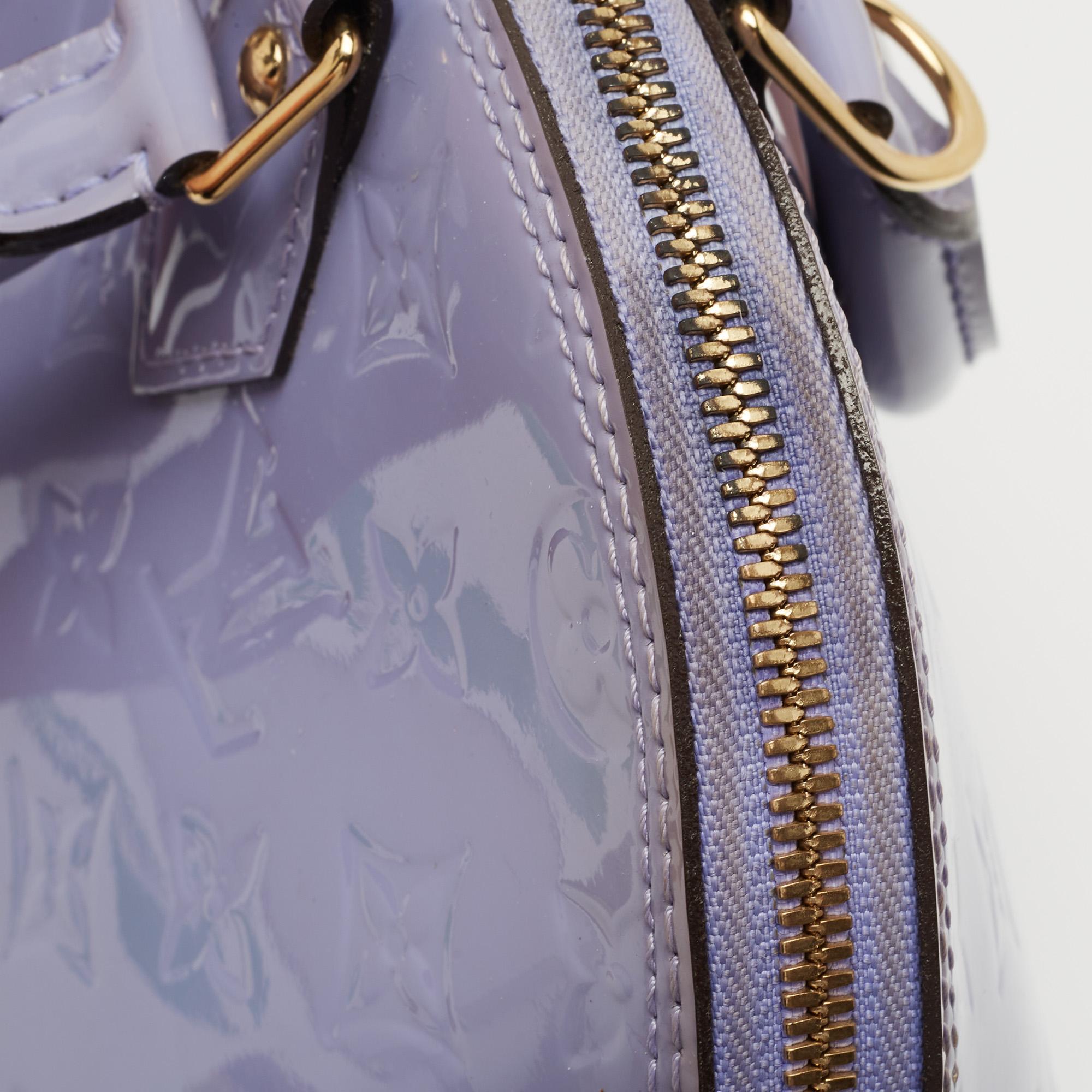 Louis Vuitton Lilac Monogram Vernis Leather Alma PM Bag 10