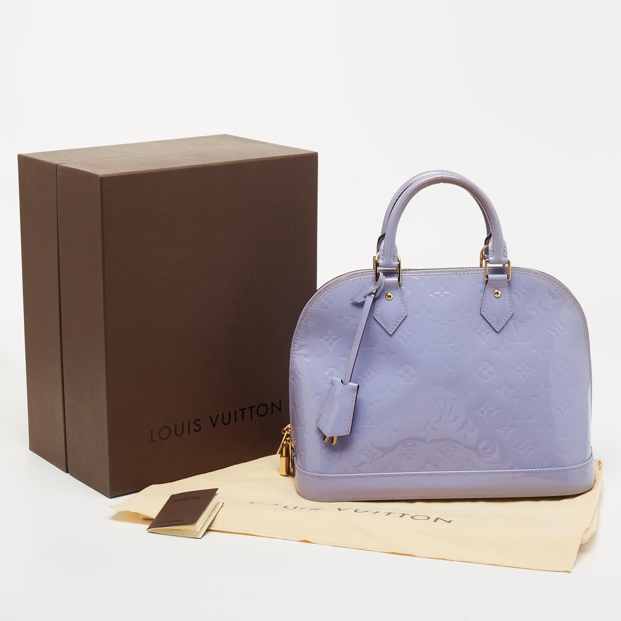 Louis Vuitton Lilac Monogram Vernis Leather Alma PM Bag 14