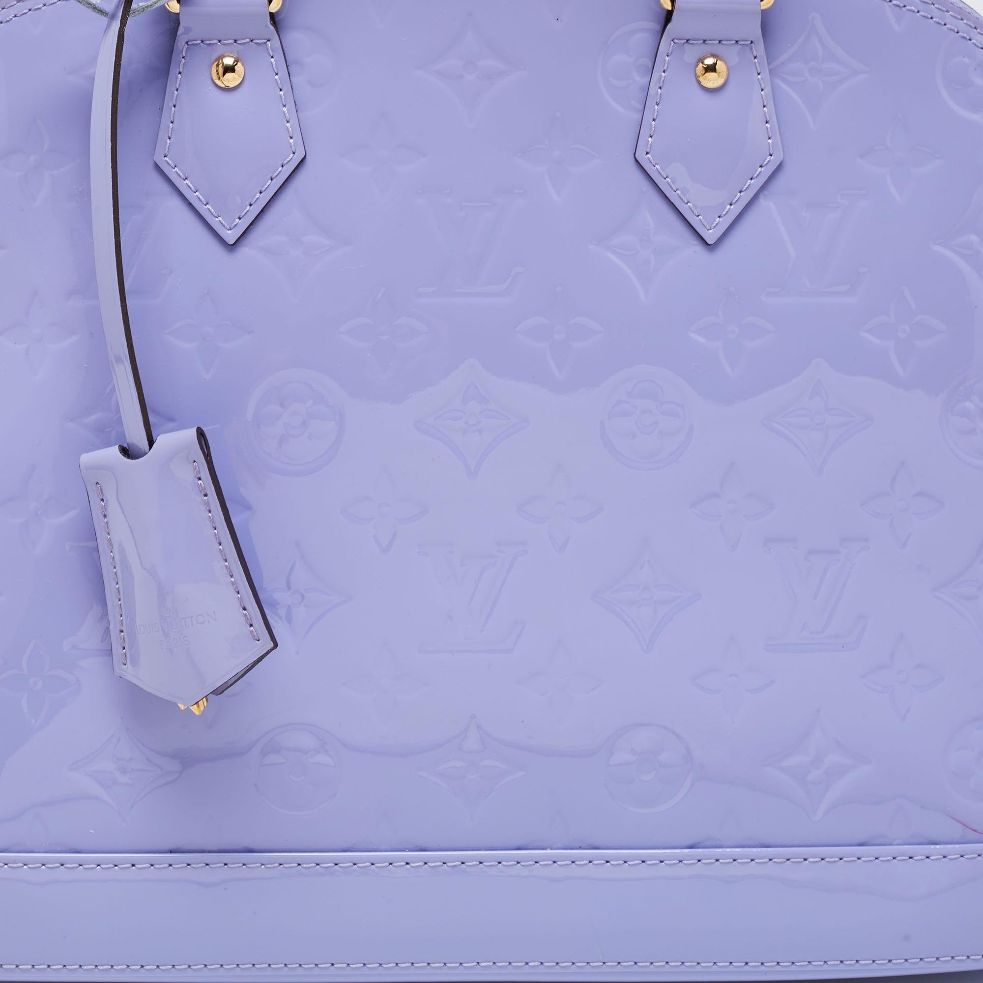 Purple Louis Vuitton Lilac Monogram Vernis Leather Alma PM Bag