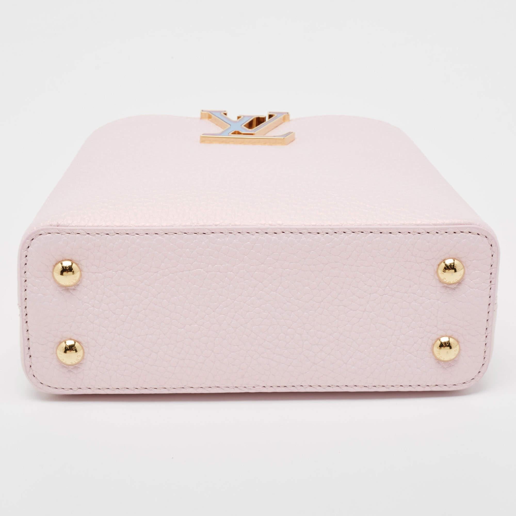 Louis Vuitton Lilac Mother Of Pearl Taurillon Leather Mini Capucines Bag 1