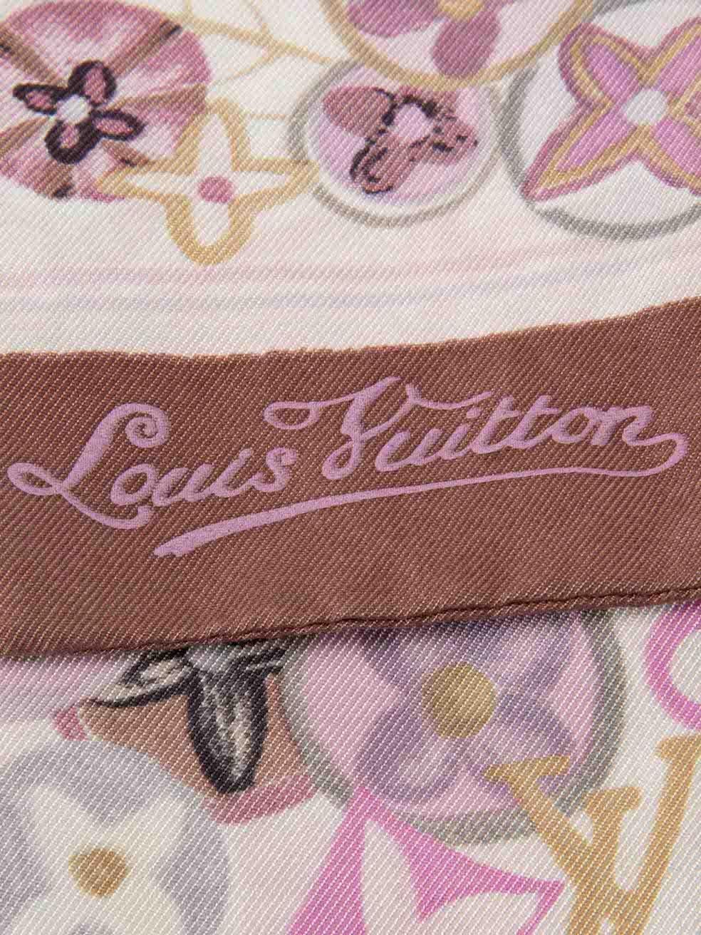 Louis Vuitton - Twilly en sergé de soie imprimé lilas avec monogramme Bon état - En vente à London, GB