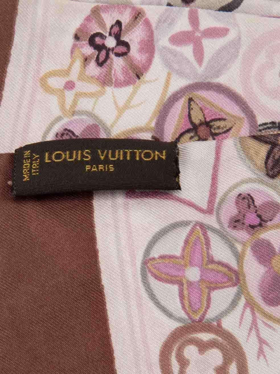 Louis Vuitton - Twilly en sergé de soie imprimé lilas avec monogramme en vente 1