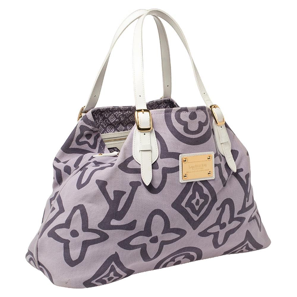 Louis Vuitton Lilac Tahitienne Cabas Limited Edition GM Bag In Fair Condition In Dubai, Al Qouz 2