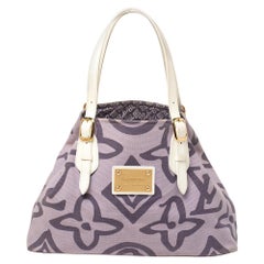 Louis Vuitton Purple Monogram Tahitienne Cabas PM White Leather Cloth  Pony-style calfskin Cloth ref.193298 - Joli Closet