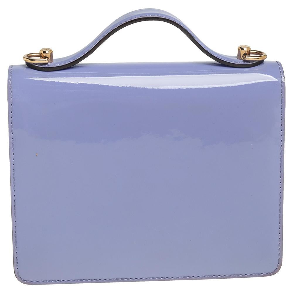 Purple Louis Vuitton Lilas Vernis Leather Monceau BB Bag