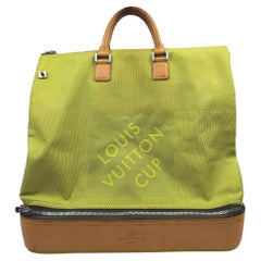 Used Louis Vuitton Lime Green Geant Sac Sport Duffle Luggage Bag 23LV713