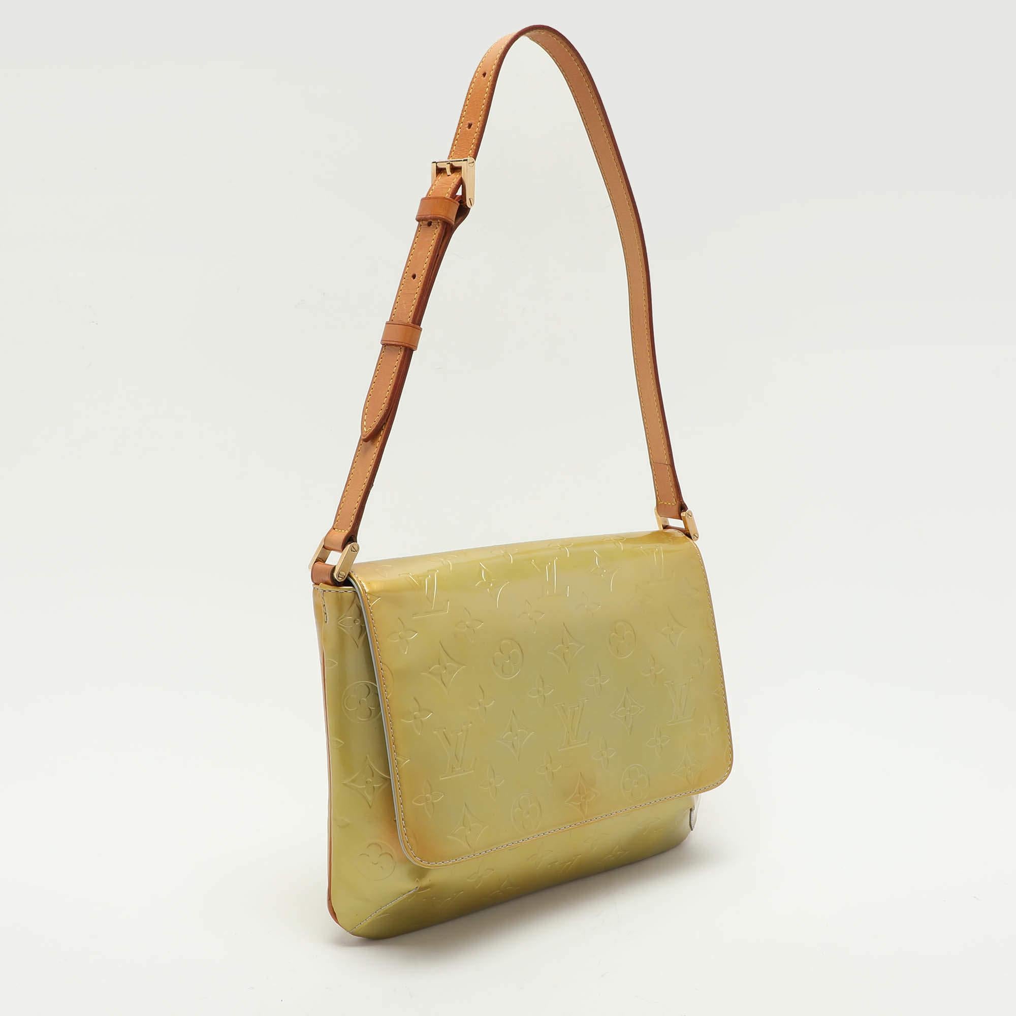 Brown Louis Vuitton Lime Monogram Vernis Thompson Street Bag