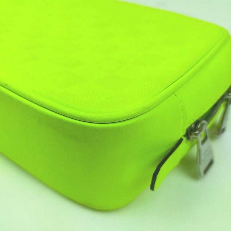Louis Vuitton Lime Neon Green Damier Infini Toiletry Pouch Cosmetic Case  863022 at 1stDibs