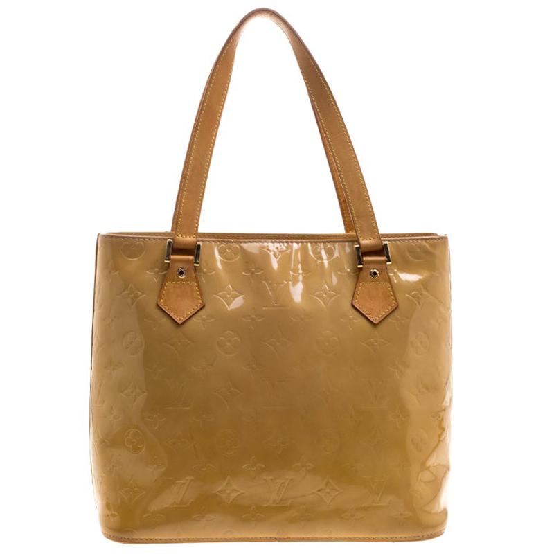 Louis Vuitton Lime Vernis Monogram Houston Tote For Sale at 1stDibs