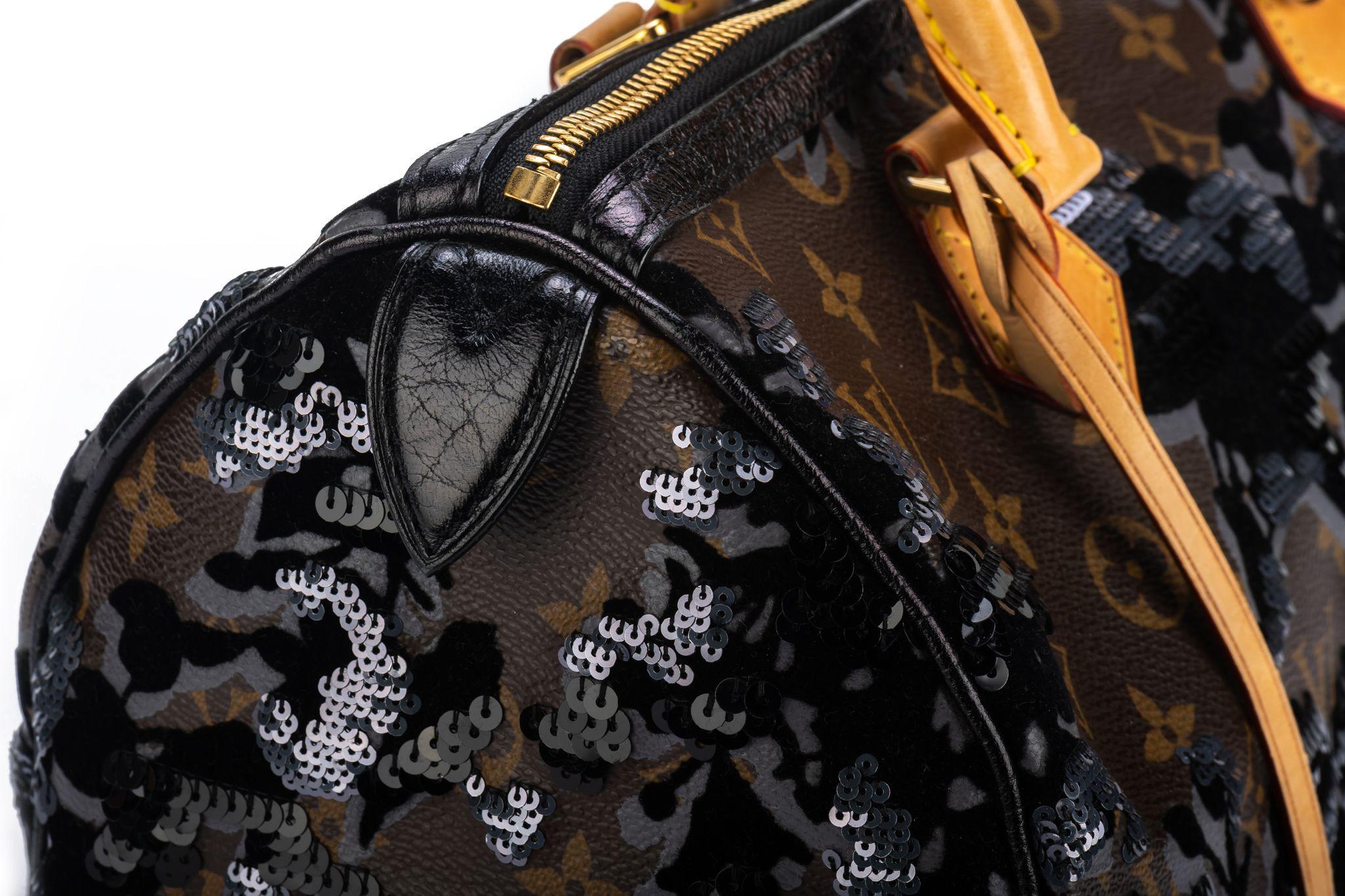 Louis Vuitton Lim.Ed. Black Sequin Speedy Bag For Sale 4