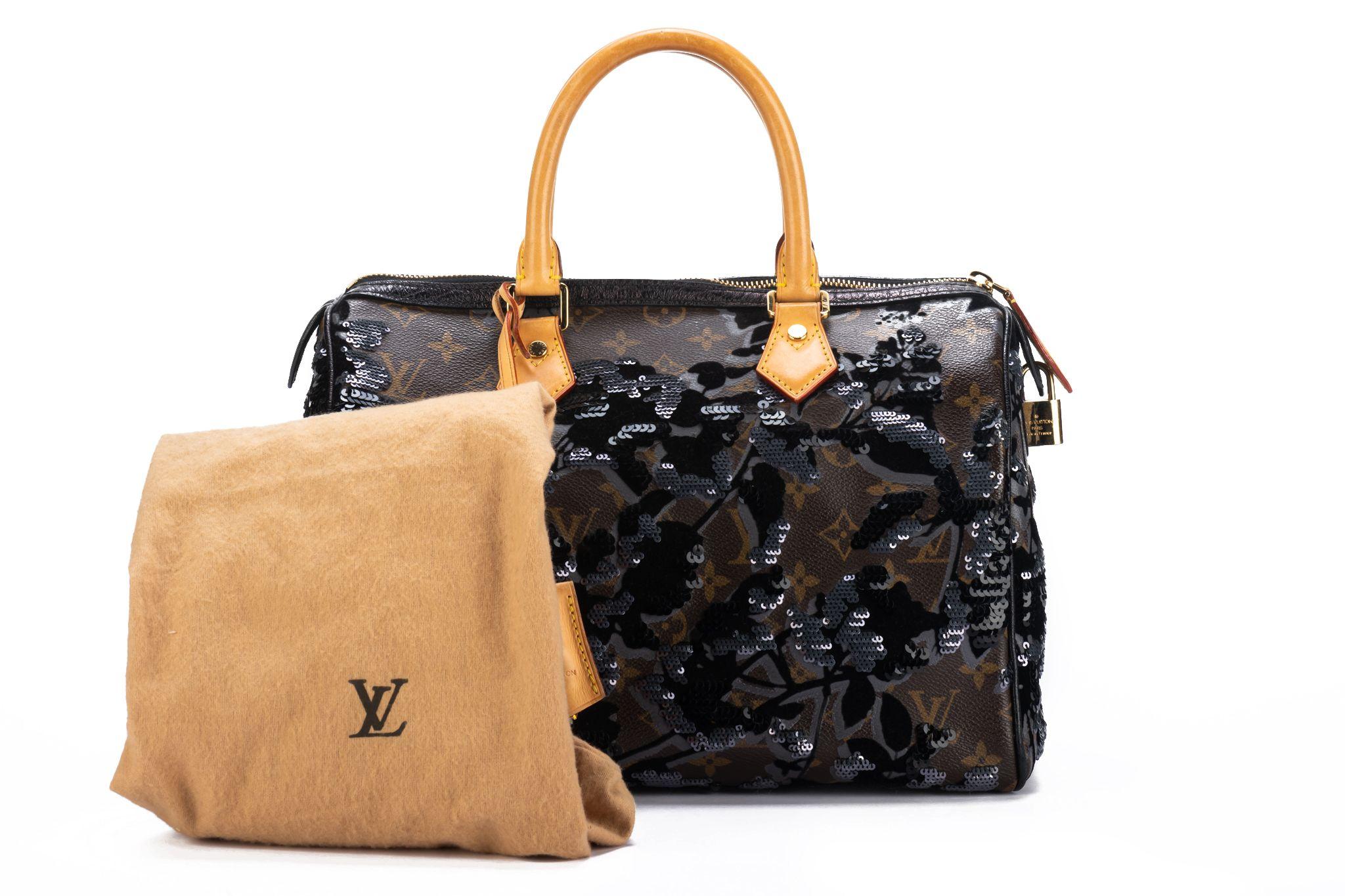 Louis Vuitton Lim.Ed. Black Sequin Speedy Bag For Sale 9