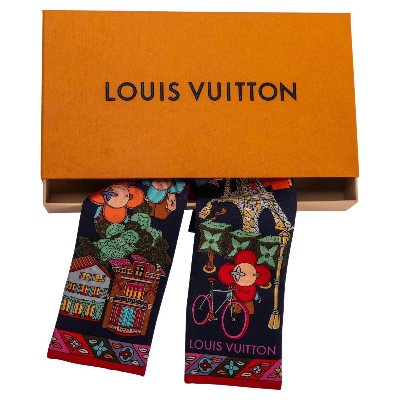Louis Vuitton BNIB Blue Hearts Silk Twilly For Sale at 1stDibs