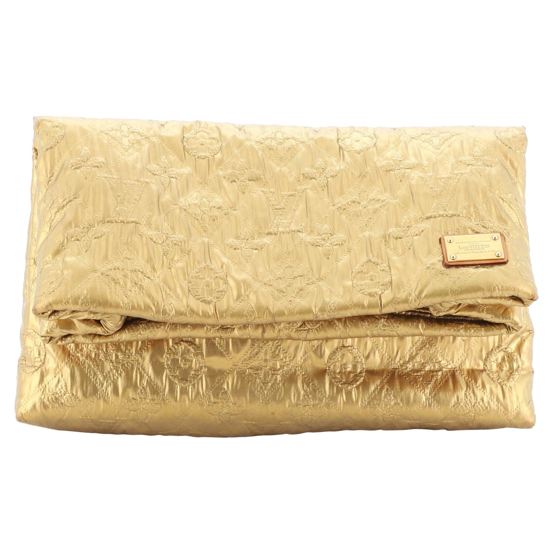 Louis Vuitton Gold Jacquard Quilted Monogram Limelight PM Clutch