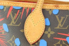 Louis Vuitton Limited Blue x Red Jungle Dots Neverfull MM 22lk69s