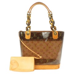 Louis Vuitton Limited Clear Monogram Cabas Sac Ambre PM Tote with Pouch 97lk425s