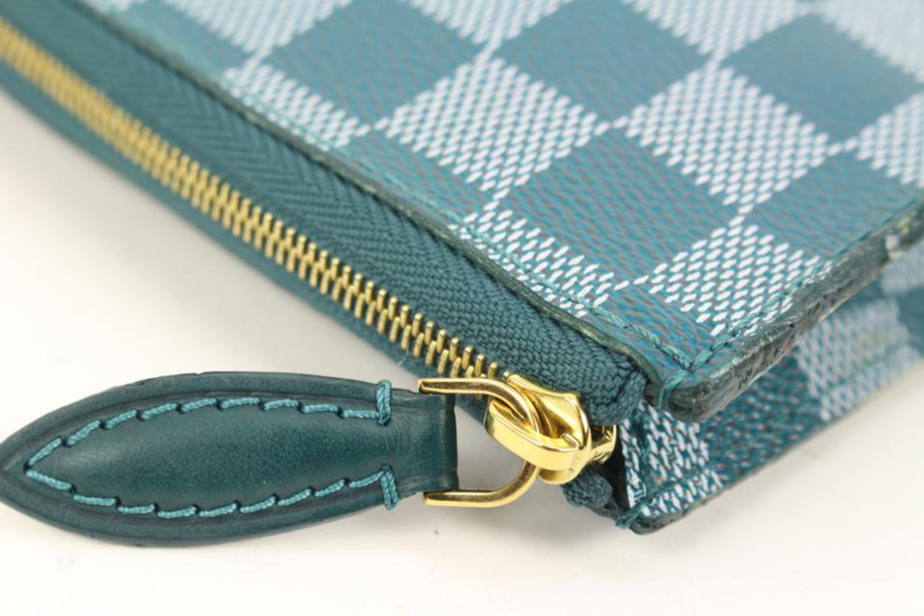 Women's Louis Vuitton Limited Cyan Damier Couleur Modul Cosmetic Bag Toiletry Pouch 44lk For Sale