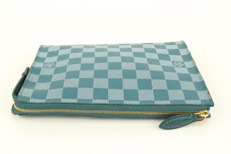 Louis Vuitton Limited Cyan Damier Couleur Modul Cosmetic Bag Toiletry Pouch  44lk For Sale at 1stDibs