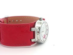 Louis Vuitton Limited Edition 28mm Watch Ref. Q121J w/ Printed Red Leather Strap