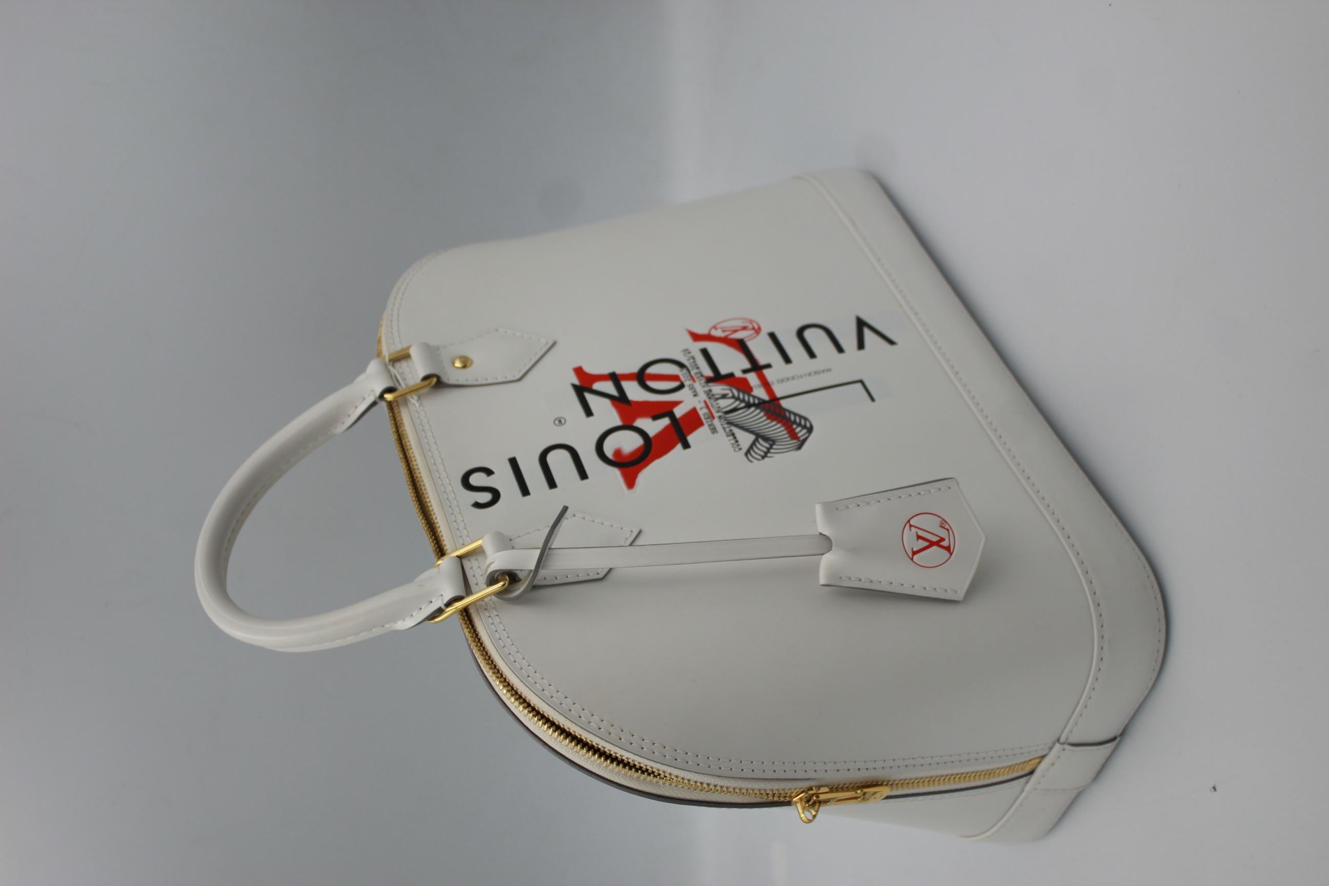 Gray Louis Vuitton Limited Edition Alma Bag 