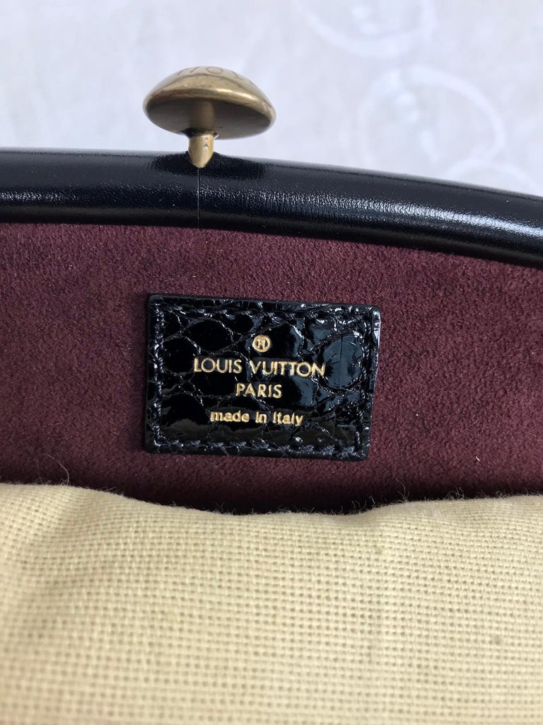 Louis Vuitton Limited Edition Black Alligator Monogram Vienna Sac Fermoir MM  Bag at 1stDibs