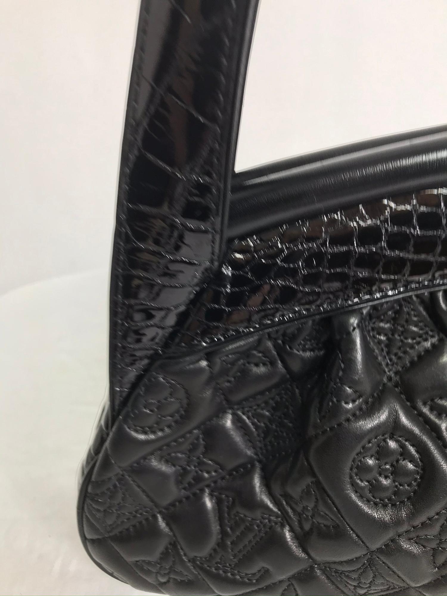 Louis Vuitton Limited Edition Black Alligator Monogram Vienna Sac Fermoir MM Bag 1