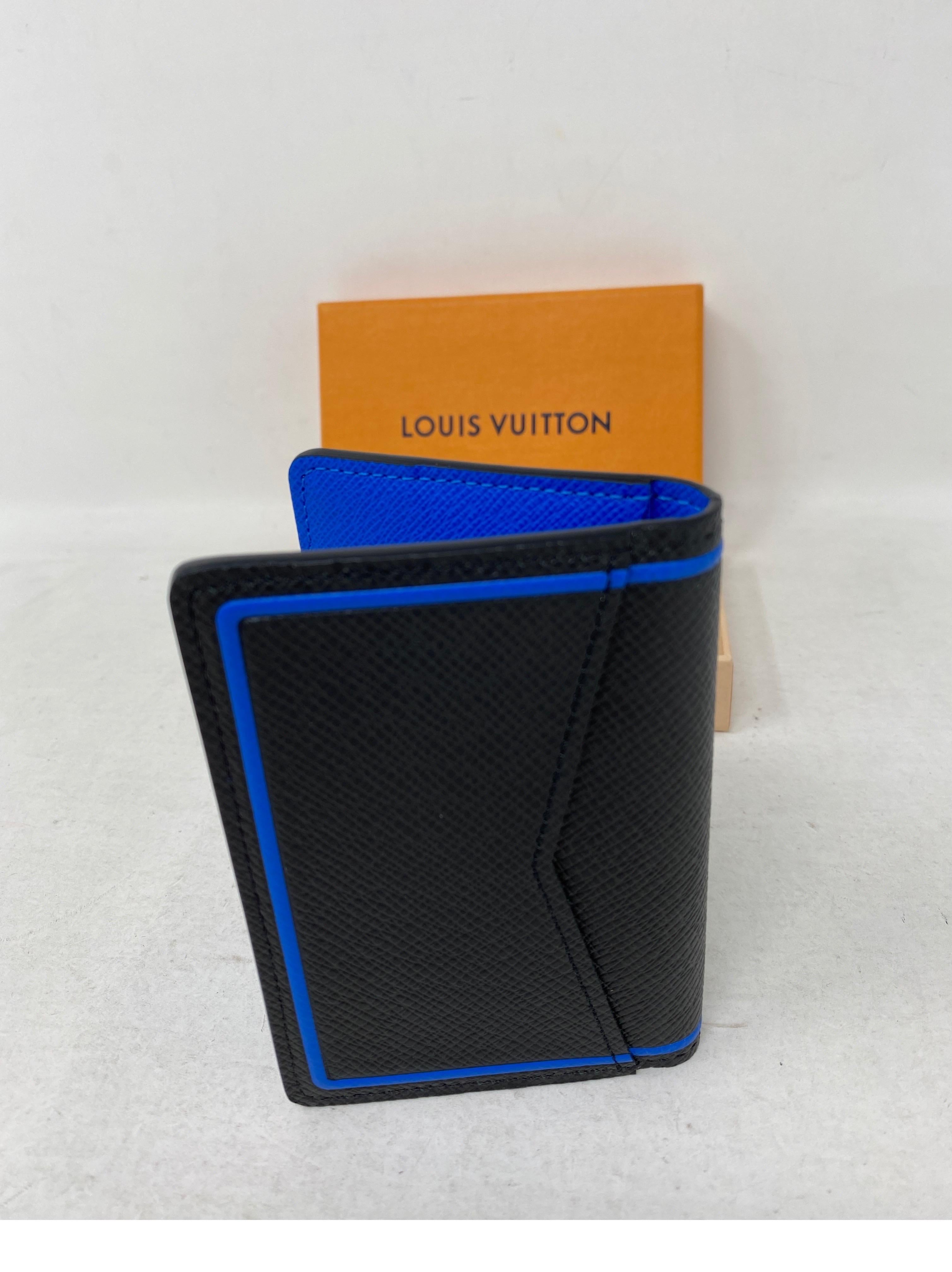 Women's or Men's Louis Vuitton Limited Edition Black Blue Wallet 