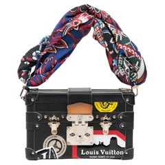 Louis Vuitton Limited Edition Black Epi Leather World Tour Petite Malle Bag