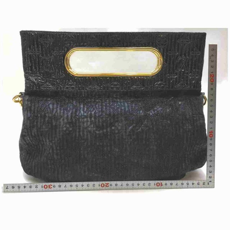 Louis Vuitton Limited Edition Black Monogram Motard Before Dark Chain Clutch For Sale 8