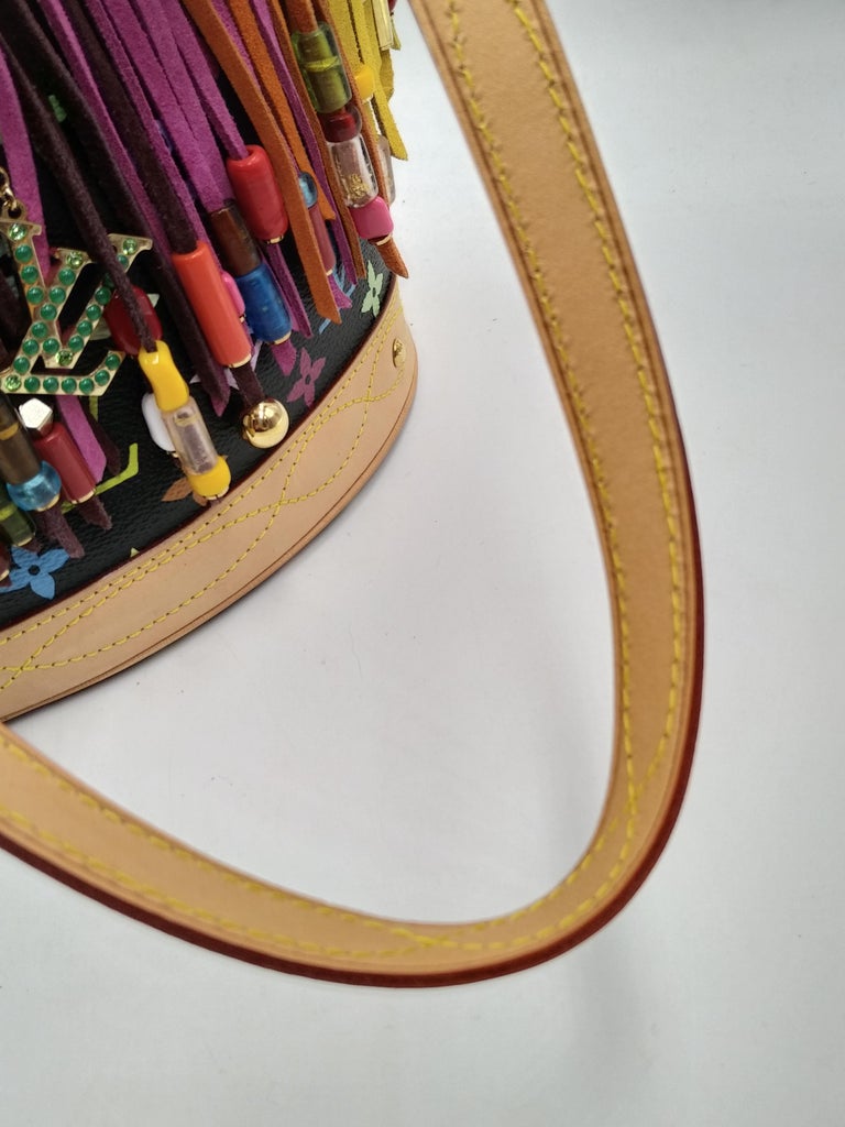 LOUIS VUITTON Monogram Multicolor Fringe Bucket with Accessories