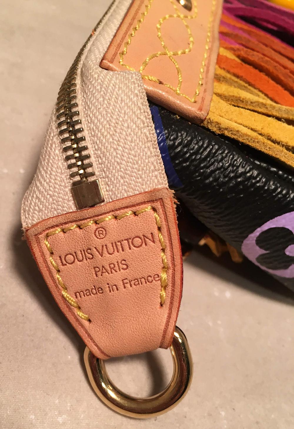 Louis Vuitton Limited Edition Schwarz Monogramm Multicolor Fransen Bucket Bag mit 6