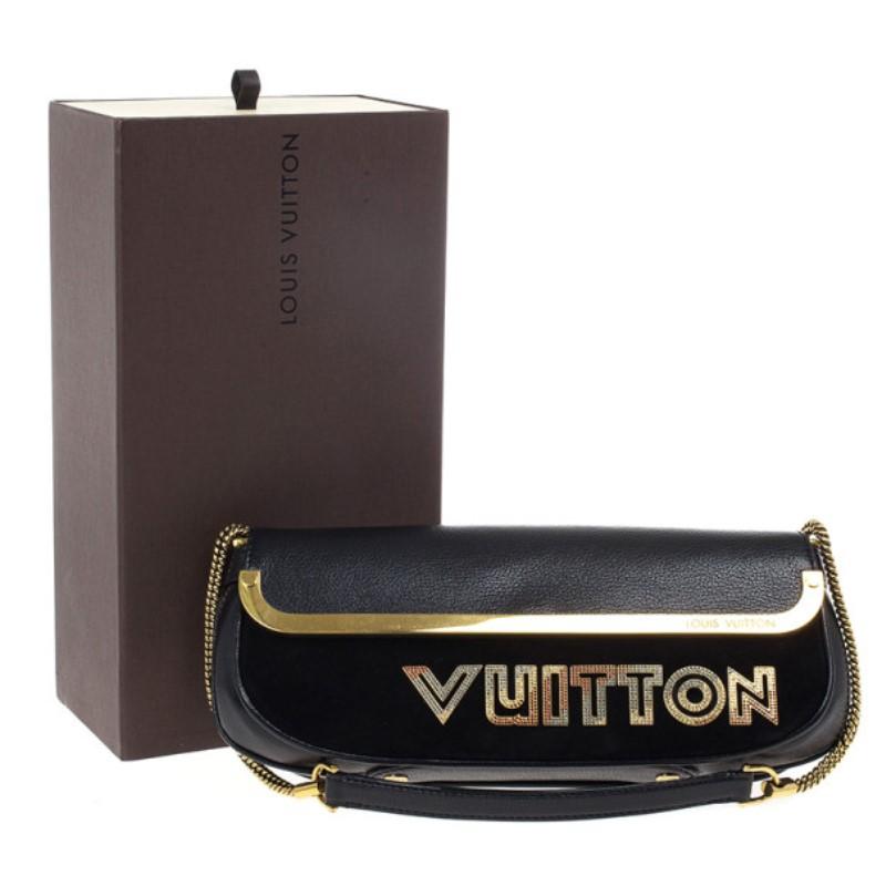 Louis Vuitton Limited Edition Black Suede Avant-Garde Pochette Clutch Bag 10