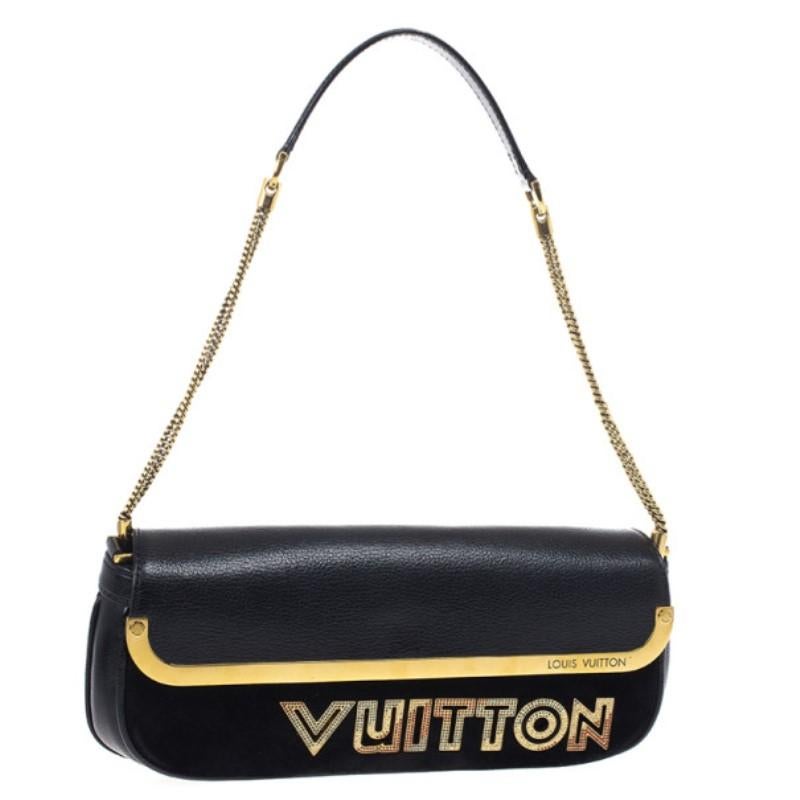 Louis Vuitton Limited Edition Black Suede Avant-Garde Pochette Clutch Bag 3