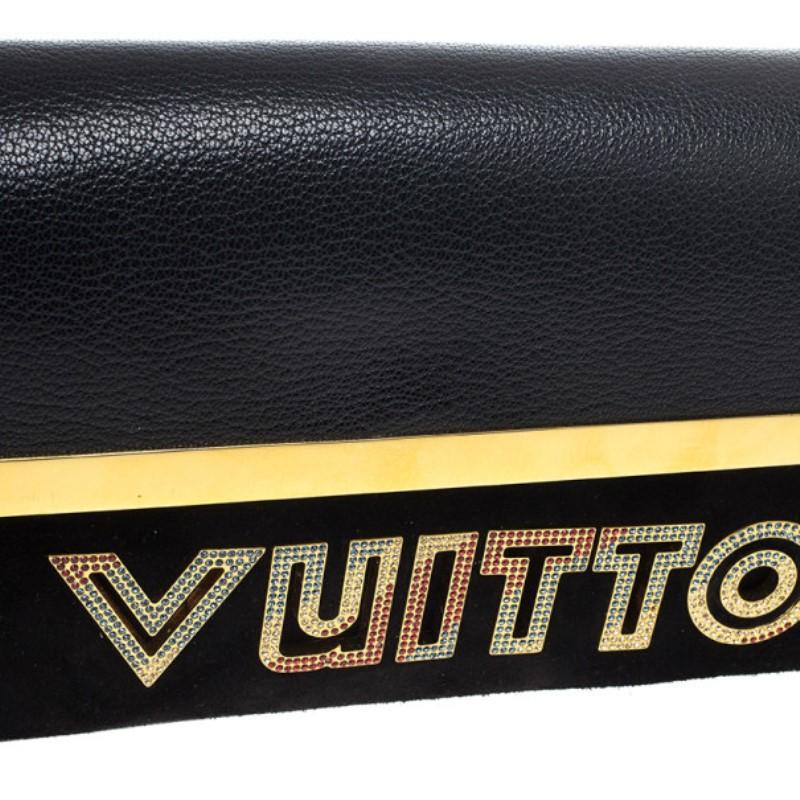 Louis Vuitton Limited Edition Black Suede Avant-Garde Pochette Clutch Bag 5