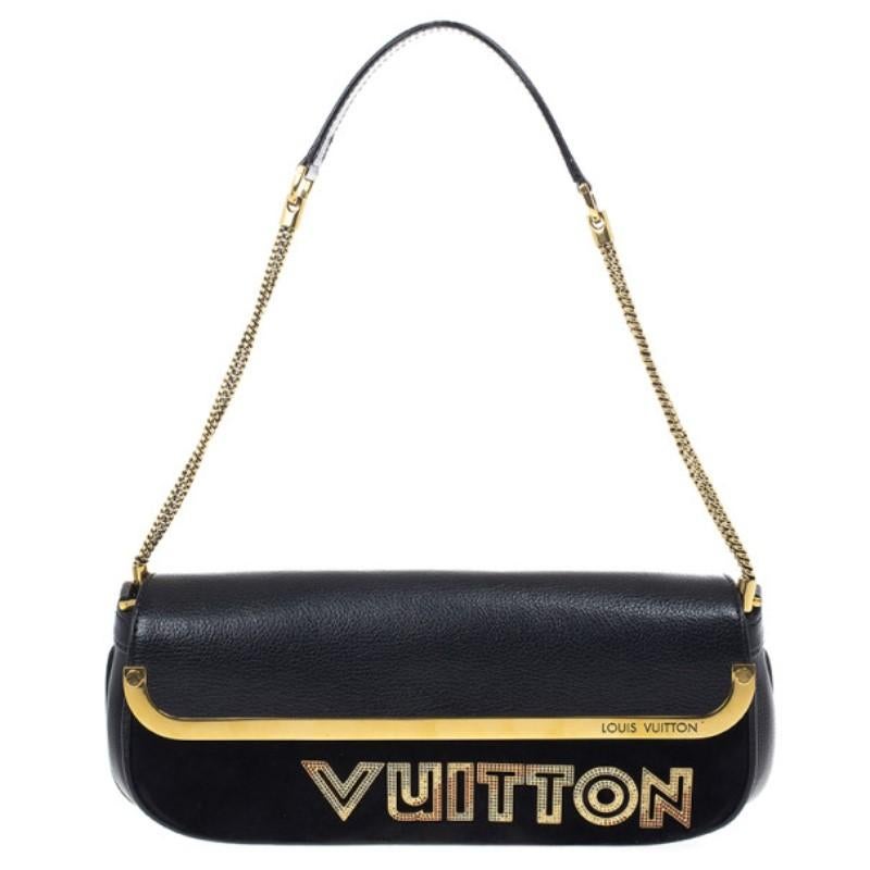 Louis Vuitton Limited Edition Black Suede Avant-Garde Pochette Clutch Bag