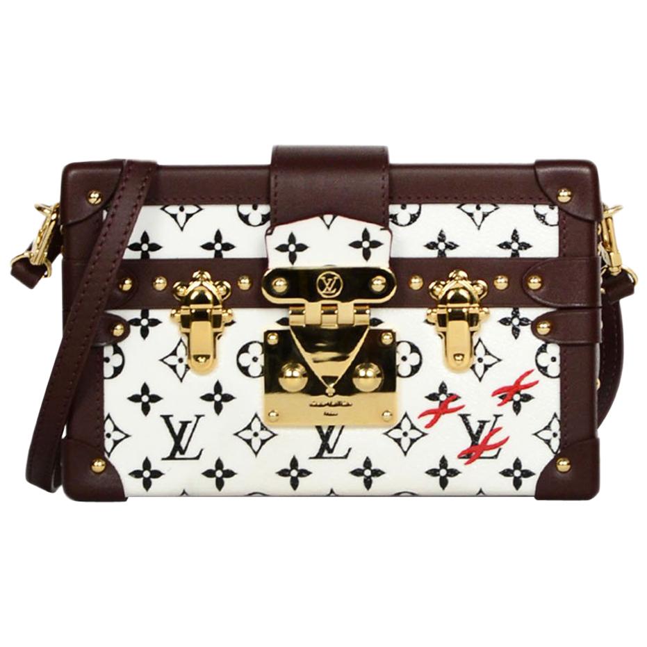 Louis Vuitton Limited Edition Black/White Monogram Petite Malle Trunk Crossbody