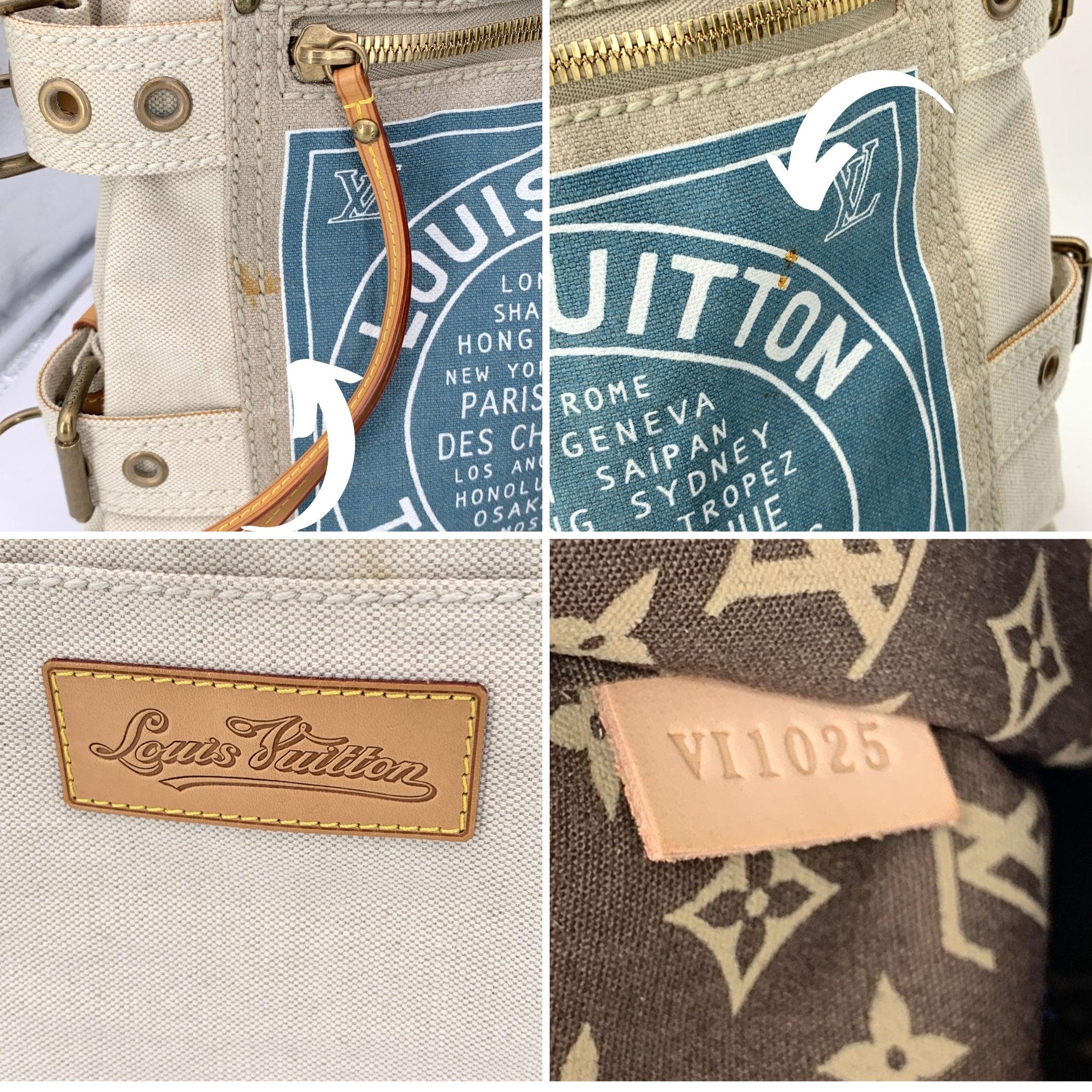 Women's Louis Vuitton Limited Edition Blue Canvas Globe MM Shopping Bag