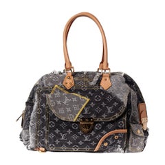 Louis Vuitton Limited Edition Blue Denim Monogram Denim Patchwork Bowly Bag