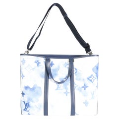 Louis Vuitton Limited Edition Blue Watercolor Monogram Coated Canvas New Tote GM
