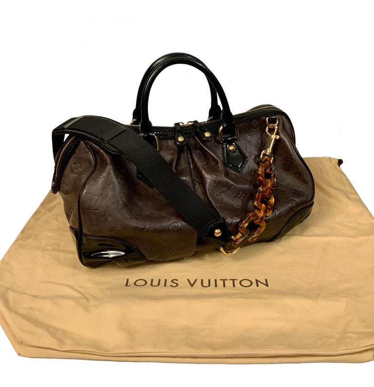 Black Louis Vuitton Limited Edition Brown Embossed Calfskin Monogram Stephen Bag For Sale