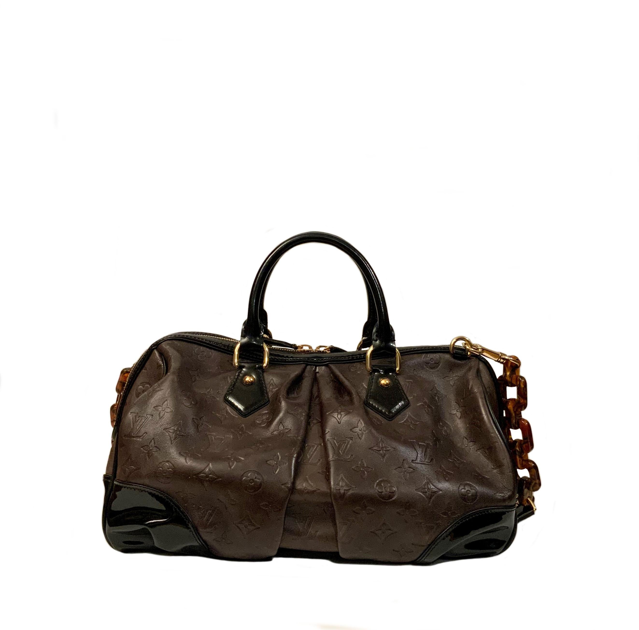 Women's or Men's Louis Vuitton Limited Edition Brown Embossed Calfskin Monogram Stephen Bag