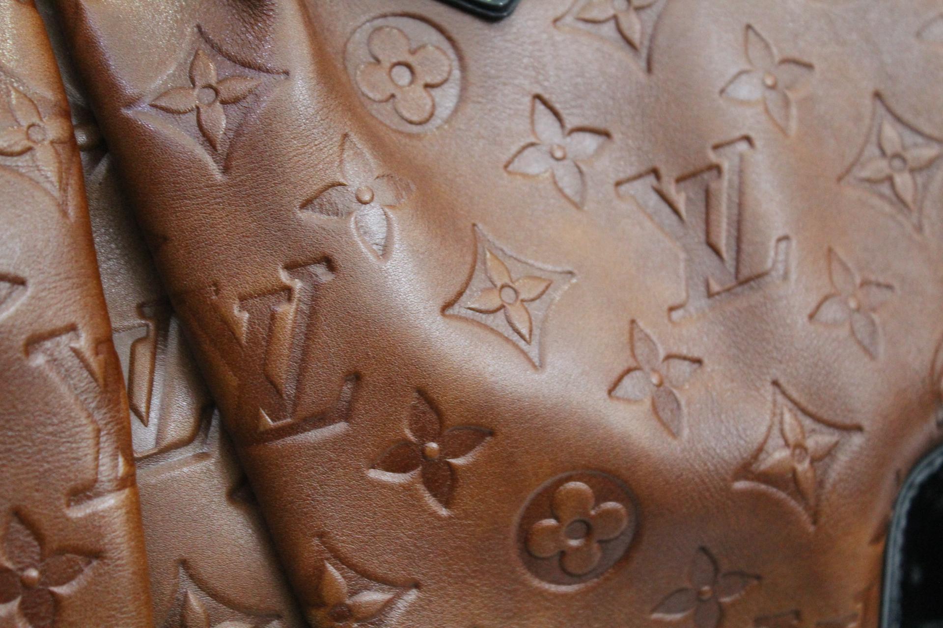 LOUIS VUITTON Limited Edition Brown Embossed Monogram Calfskin Leather Stephen B 1