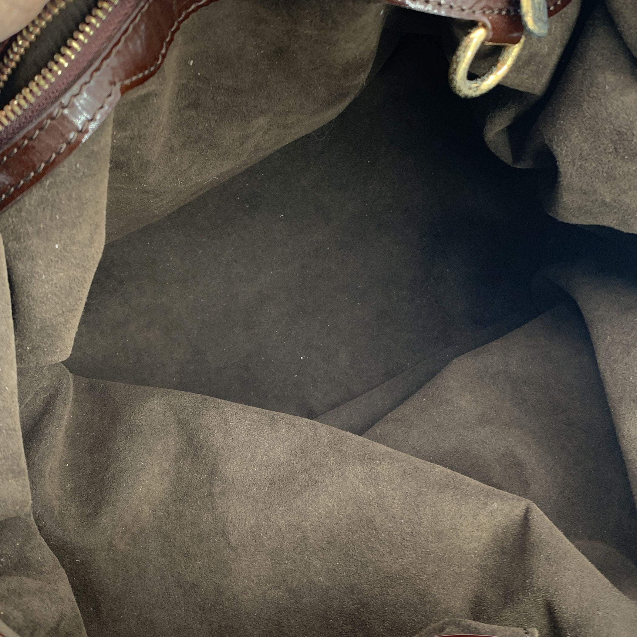 Louis Vuitton Limited Edition Brown Patent Leather Surya XL Hobo Bag In Fair Condition For Sale In Rome, Rome