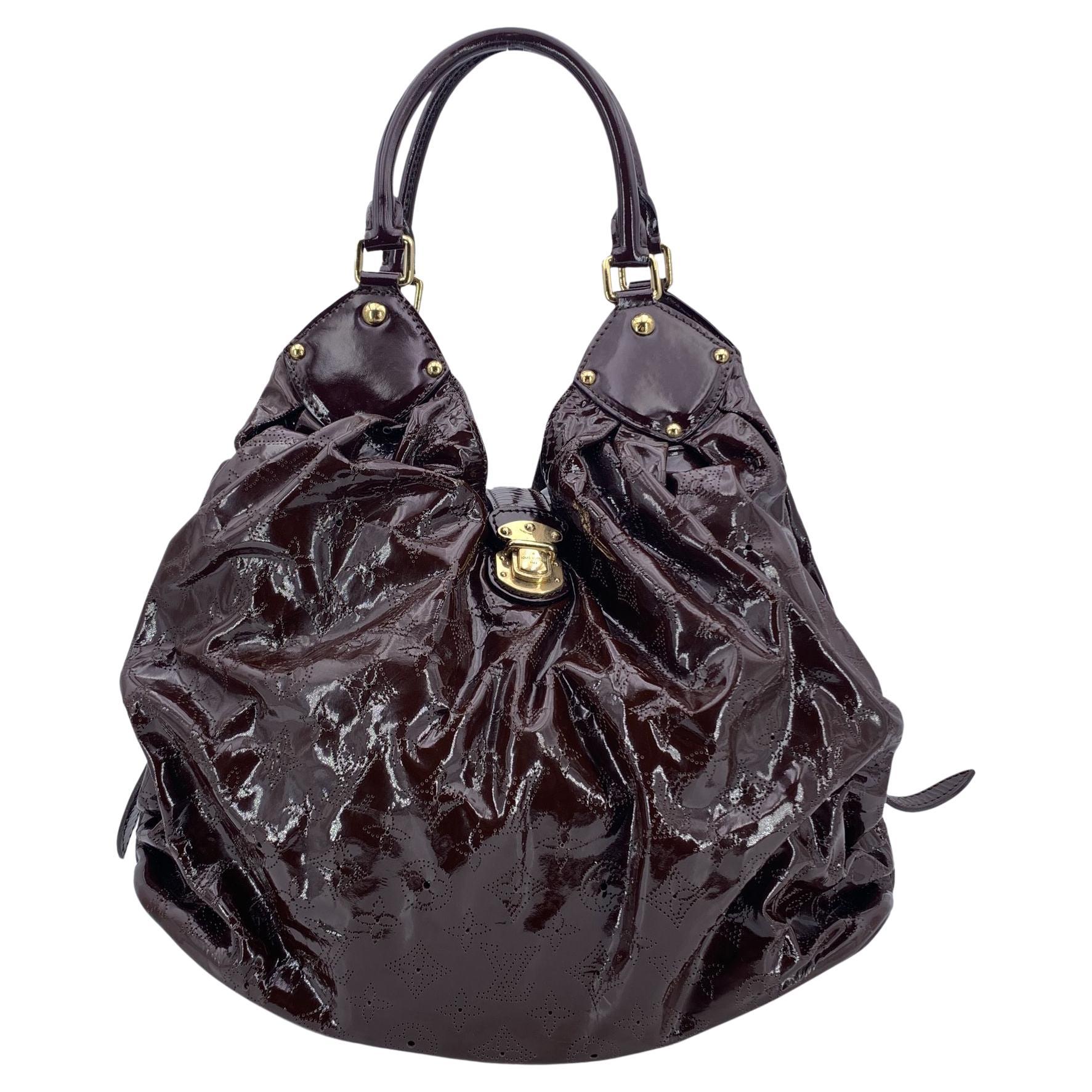 Louis Vuitton Limited Edition Brown Patent Leather Surya XL Hobo Bag For Sale