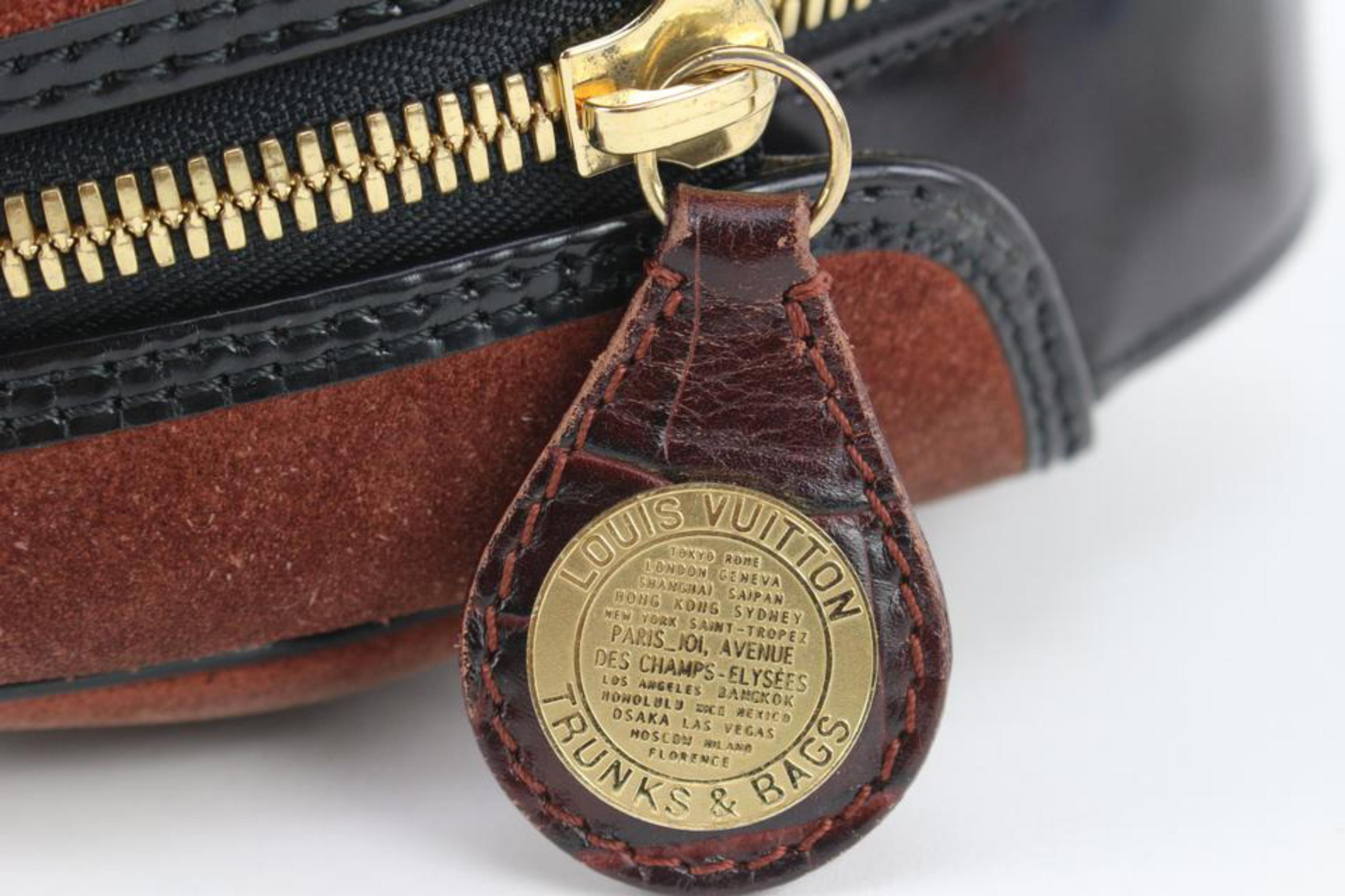Louis Vuitton - Sac « Malle PM » en daim marron estampillé Havane, édition limitée 1123lv29 Bon état - En vente à Dix hills, NY