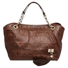 Louis Vuitton Limited Edition Chocolate Leather Paris Souple Whisper PM Bag 59lk