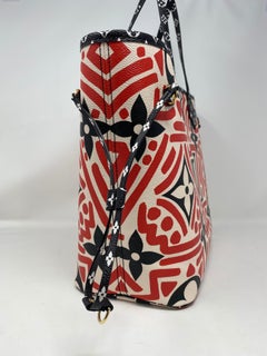 Louis Vuitton, Bags, Louis Vuitton Crafty Neverfull Mm Red Black Bag  Giant Flower Monogram